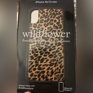 Wildflowers Leopard Print iPhone Xs/X Case - Brown & Black